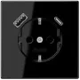 JUNG LS 1520-15 CA SW SCHUKO zásuvka 16 A s USB nabíjačkou 1 x Type-A + 1 x Type-C, Safety Plus, séria LS, čierna
