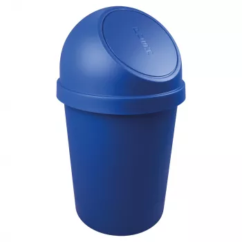 helit okrúhly odpadkový kôš s výklopným viekom, 45 litrov, modrý, polypropylén, Ø400 mm x H700 mm (H2401334)