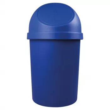 helit okrúhly odpadkový kôš s výklopným viekom, 45 litrov, modrý, polypropylén, Ø400 mm x H700 mm (H2401334)