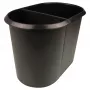 HELIT the double Odpadkový kôš, oválny, 20 L, čierny, PE, bez veka, časť 1 (H6103795)