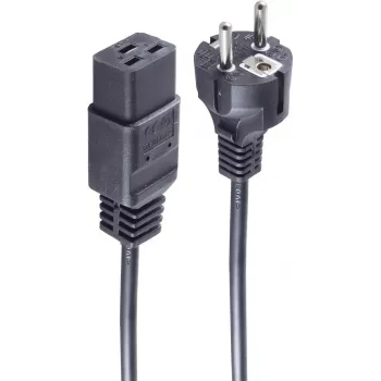 SHIVERPEAKS Basic napájací kábel Schuko na IEC C19, 3 m, 16 A, čierny BS60015-S