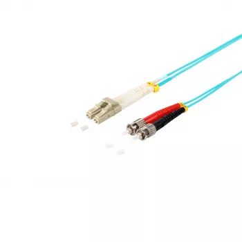 SHIVERPEAKS S/CONN maximum connectivity LC/ST duplex multimódové OM3 50/125µm optické patch kábel, aqua, 5 m (77945/3)