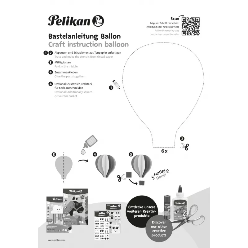 Pelikan farebný blok tónovaného kartónu DIN A5, 40 listov, 120 g/m², 21 farieb, lepený zhora 300002259