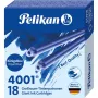 Pelikan 4001 GTP/18 kráľovskomodré štandardné veľkokapacitné atramentové náplne, balenie 18 ks 300735