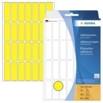 HERMA 2361 žlté matné permanentné samolepiace papierové etikety, 13 x 40 mm, 896 etikiet (32 listov x 28)