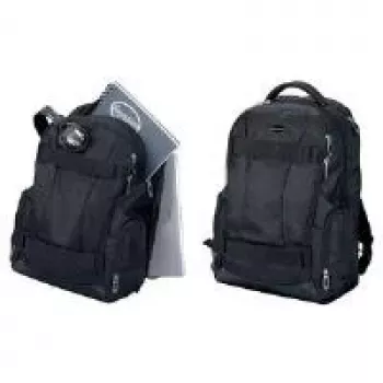 LIGHTPAK Fanactic 20L polyesterový batoh na notebook s bočným vystuženým vreckom na zips, vystuženým chrbtom a vystuženými popruhmi, viacero vreciek, čierna 24603