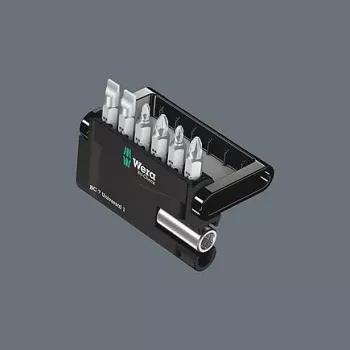 Wera 05073406001 sada nerezových bitov do skrutkovača, 7-dielna, Phillips PH1/PH2, Pozidriv PZ1/PZ2, drážka 1,0x5,5, Hex-Plus 4/5 mm, 1/4 palca šesťhranný pohon, 25 mm dĺžka