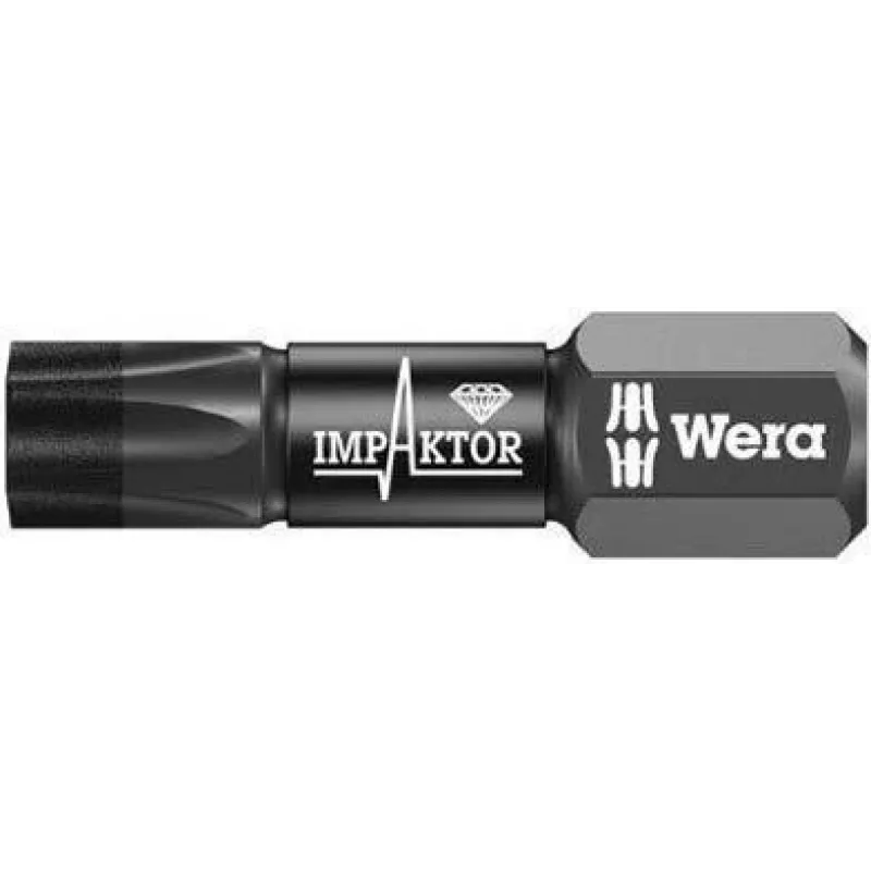 Wera Impaktor Torx T40 1/4 inch šesťhranný skrutkovací bit 25 mm diamantový povlak 05057627001