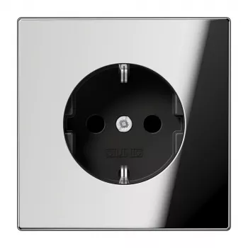 JUNG GCR1520KI zásuvka Schuko, CEE 7/3, chróm, kov, podomietková, 16 A, 250 V