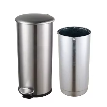 HELIT the zinc pedálový odpadkový kôš 12 l strieborný nehrdzavejúca oceľ okrúhly Soft-Close H2406500