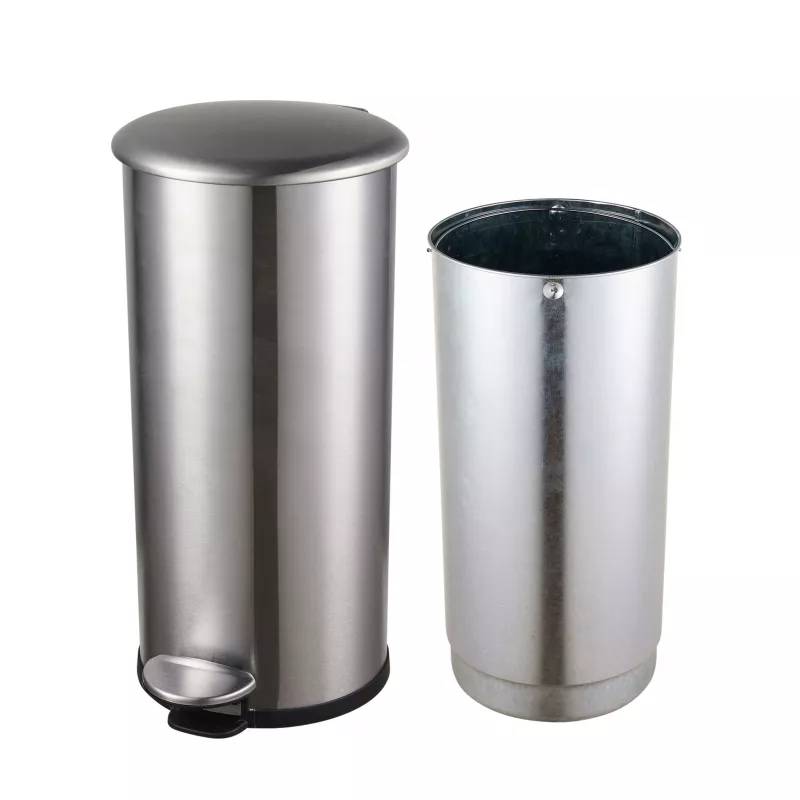 HELIT the zinc pedálový odpadkový kôš 12 l strieborný nehrdzavejúca oceľ okrúhly Soft-Close H2406500