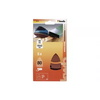 KWB 496108 delta brúsny papier, zrnitosť 80, 93 mm, balenie 5 ks