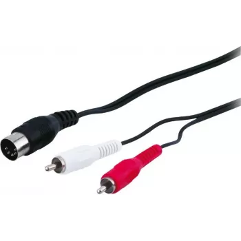 Wentronic AVK 114-150 1,5 m 5-pinový DIN na 2x RCA konektor samec audiokábel - čierny 50014