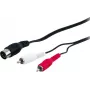 Wentronic AVK 114-150 1,5 m 5-pinový DIN na 2x RCA konektor samec audiokábel - čierny 50014
