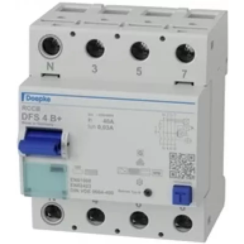 Doepke DFS 4 040-4/0.03-B+ prúdový chránič citlivý na všetky prúdy, 4-polový, 40 A, 30 mA, typ B+ 09134895