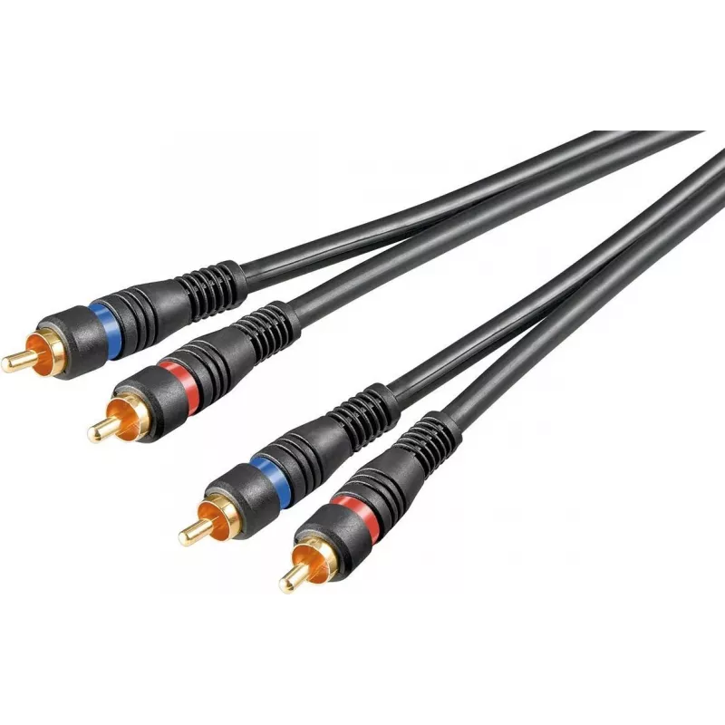 Wentronic AVK 132-1000 10 m RCA audiokábel, 2x RCA konektor samec na 2x RCA konektor samec, čierny 50434
