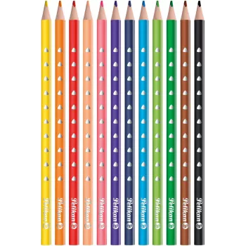 Pelikan 700634 farebné ceruzky sada 12 ks, rôzne farby, šesťhranné drevené telo, 3,3 mm odolná tuha