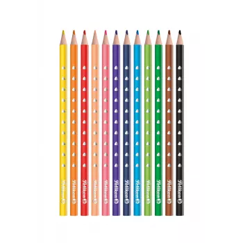 Pelikan 700634 farebné ceruzky sada 12 ks, rôzne farby, šesťhranné drevené telo, 3,3 mm odolná tuha