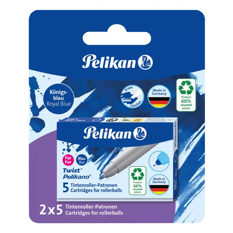 Pelikan rollerball atramentové náplne balenie 5 ks modré (824705)