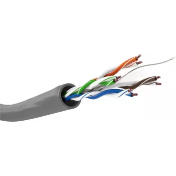 Wentronic Goobay CAT 6 sieťový inštalačný kábel, U/UTP, sivý, 100 m - CU, AWG 23/1 (plný), LSZH 68466