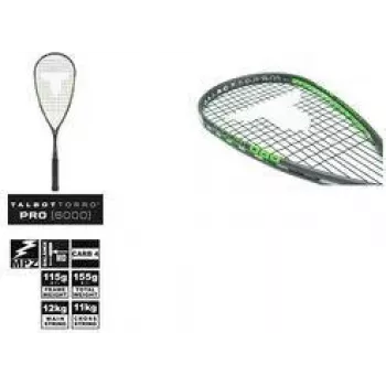 TALBOT TORRO squashová raketa Pro 6000, čierna / zelená, ofenzívna, Y-konštrukcia, 1 ks (251006)
