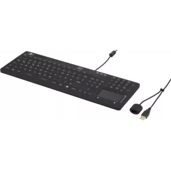 Renkforce IP68 priemyselná USB klávesnica s dotykovou plochou, čierna (iM-IKB110-BK)