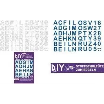 ROTH nažehľovacie písmená pre DIY látkovú školskú taštičku, biele, A-Z abeceda, 150 x 210 mm list, 1 list 658116