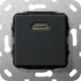 Gira System 55 HDMI vložkový modul, 1-násobný, HDMI Typ A konektor samica na samicu, čierny 566910
