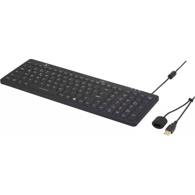 Renkforce IP68 priemyselná USB klávesnica čierna odolná proti striekajúcej vode prachotesná (iM-IKB106-BK)