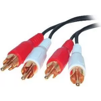 SHIVERPEAKS 2 x RCA konektor samec na 2 x RCA konektor samec audio kábel, 0,5 m, pozlátený, čierny BS40501