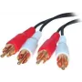 SHIVERPEAKS 2 x RCA konektor samec na 2 x RCA konektor samec audio kábel, 0,5 m, pozlátený, čierny BS40501