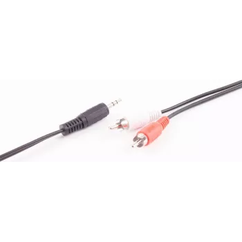 SHIVERPEAKS BASIC-S audio kábel, 2 x RCA konektor samec na 3,5 mm jack konektor samec, 2,5 m, stereo, čierny BS30832-2.5