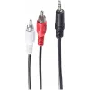 SHIVERPEAKS BASIC-S audio kábel, 2 x RCA konektor samec na 3,5 mm jack konektor samec, 2,5 m, stereo, čierny BS30832-2.5