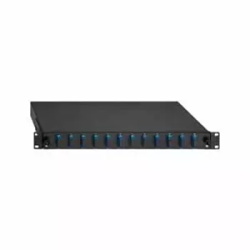 Rutenbeck optický patch panel SC Duplex SM 12-port 1U 19 palcov čierny RAL 9005 výsuvný 2280308120