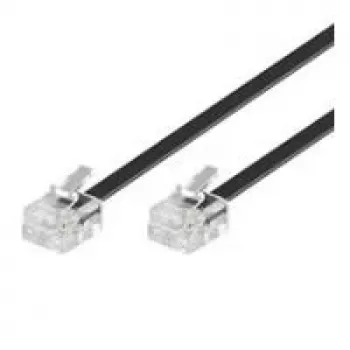 Wentronic Goobay modulárny prepojovací kábel, čierny, 15 m - RJ11/RJ14 (6P4C) konektor samec na RJ11/RJ14 (6P4C) konektor samec 50320