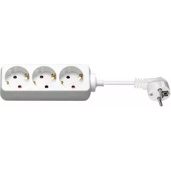 Wentronic Goobay 3-násobný Schuko predlžovací kábel so zásuvkami, 3 m kábel, biely 51075
