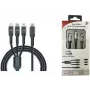 IWH USB nabíjací kábel USB-C, Micro-USB, Apple Lightning, 1,2 m, čierny 019057