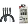 IWH USB nabíjací kábel USB-C, Micro-USB, Apple Lightning, 1,2 m, čierny 019057