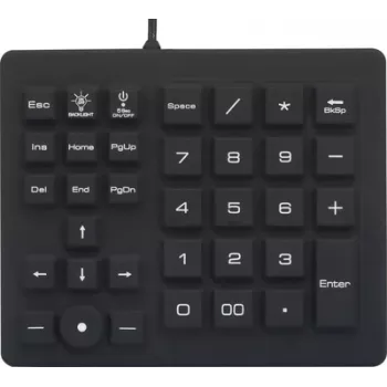Renkforce USB numerická klávesnica odolná proti striekajúcej vode, prachu, s trackballom čierna (RF-4791687)