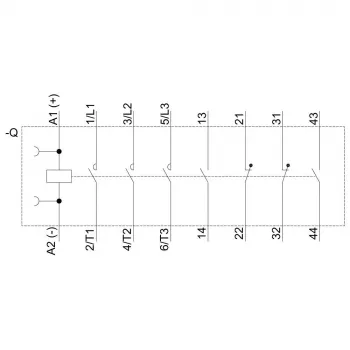 SIEMENS SIRIUS 3RT2 výkonový stýkač 5,5 kW 400 V 12 A 24 V DC 2NO+2NC skrutkové svorky 3RT20171BB443MA0