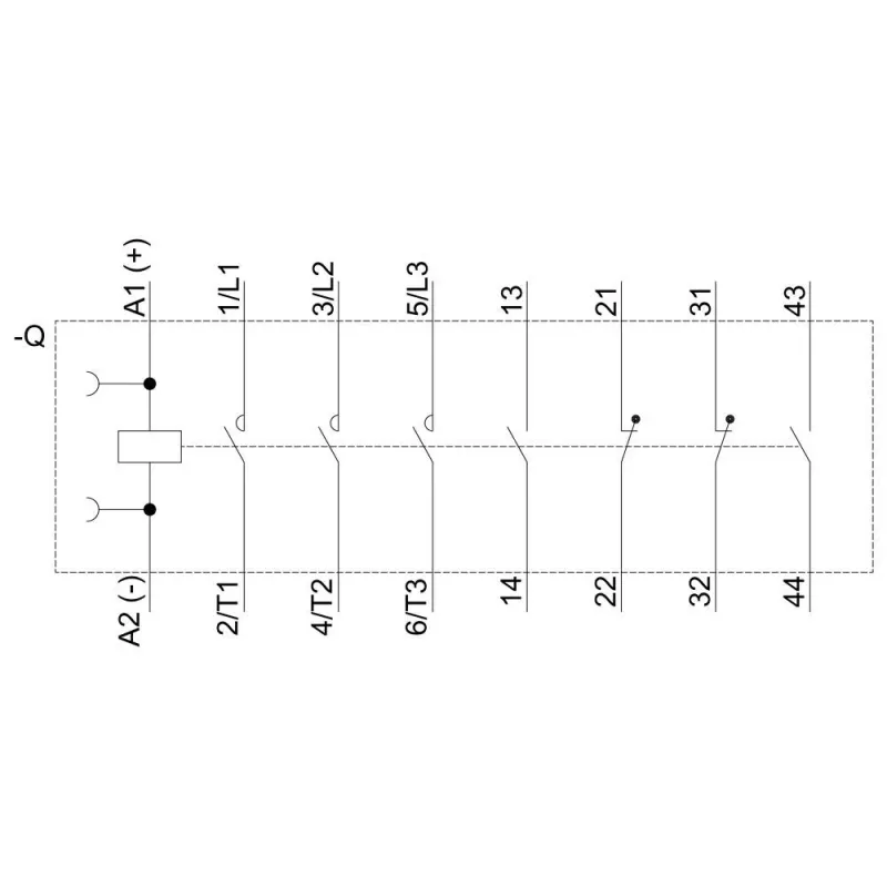 SIEMENS SIRIUS 3RT2 výkonový stýkač 5,5 kW 400 V 12 A 24 V DC 2NO+2NC skrutkové svorky 3RT20171BB443MA0
