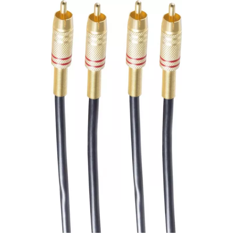 shiverpeaks BASIC-S 2x RCA na 2x RCA audio kábel, 5,0 m, čierny BS40225