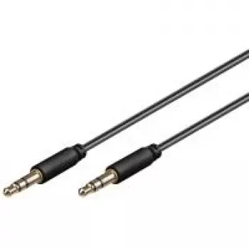 Wentronic Goobay 3,5 mm jack spojovací kábel, 1,5 m, stereo, pozlátený, čierny 69106