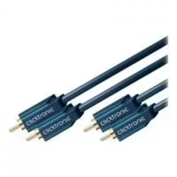 ClickTronic Casual Series RCA audio kábel 2x RCA konektor samec na 2x RCA konektor samec 10m dvojito tienený koaxiálny čierny