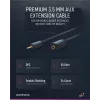 CLICKTRONIC MP3 audio predlžovací kábel 3,5mm stereo jack konektor samec na konektor samica 1,5m čierny