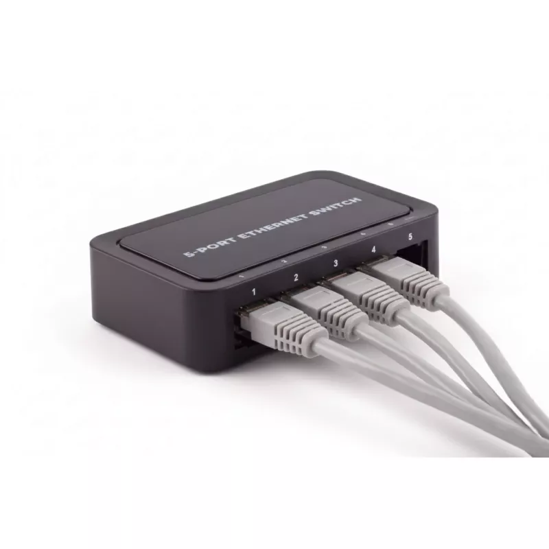 SHIVERPEAKS BS08-01110 5-portový Fast Ethernet neupravovaný desktop switch, 10/100 Mbps, čierna