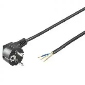 Wentronic Goobay uhlový Schuko napájací kábel, otvorený koniec, 3 m, čierny 96033