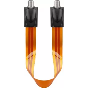 Wentronic Goobay SAT okenný priechodný kábel, ultraplochý 0,3 mm, hnedo-čierny, 0,3 m, F konektor samica na F konektor samica 67244