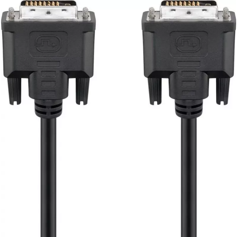 Wentronic goobay DVI-D Dual Link kábel 0,5m čierny s rýhovanými skrutkami 93295
