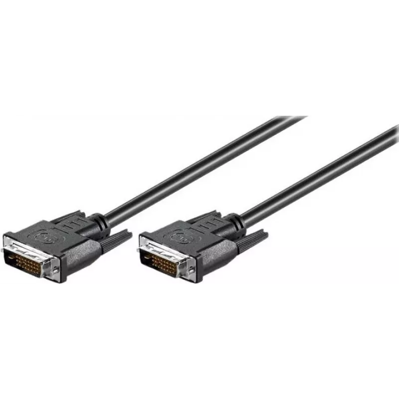 Wentronic goobay DVI-D Dual Link kábel 0,5m čierny s rýhovanými skrutkami 93295